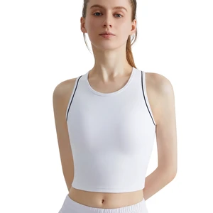 FH Ventilate New Design Summer High Impact Color Blocking Women Sports Vest Sleeveless Shockproof Fitness Women's Yoga Top Vest