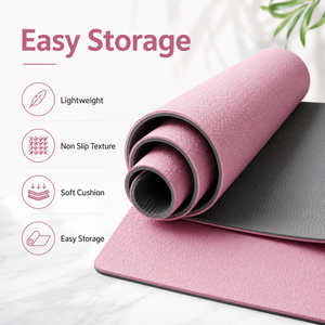 OEM Lightweight TPE Yoga Mat Easy Storage Non Slip Pilates Exercise Mat With Carry Bag For Home Gym