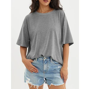 2025 New Women Plain T-shirt Manufacturer Wholesale Custom Printing Oversized Woman Logo Ladies Cotton Plus Size T-shirts