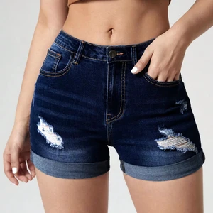Women's Casual Denim Shorts Sexy High Waist Solid Dark Blue Jean Shorts Summer Fashion Short Pants for Women 2026