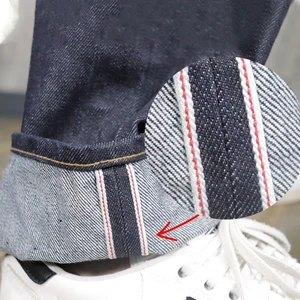 Straight Leg 14 OZ Selvedge Raw Denim Men Jeans Customized Wide Fit Vintage Heavyweight Raw Selvedge Denim Fabric Jeans