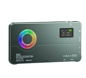 RGB LED Video Light Camera Light Full Color Rechargeable 4000mAh Dimmable 2500K-9000K Panel Light Photo Studio Lamp