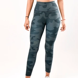 High Quality Women's Yoga Pants Organic Cotton Breathable Active-Wear With Unique Print Logo on Waist For Fitness Wear