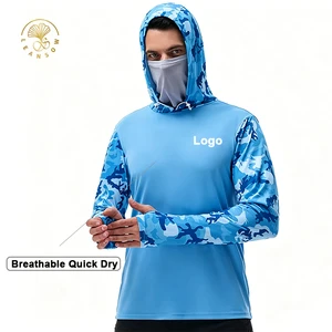 Manufacturer UV Fishing Hoodie Breathable Quick Dry Camo Lightweight Protective Sunwear Angling Outdoor Pullover Performance