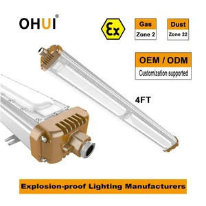 4ft 120W IP66 Explosion Proof Linear Light Waterproof Platform Lamp For IIA IIB IIC Explosive Gas Environment