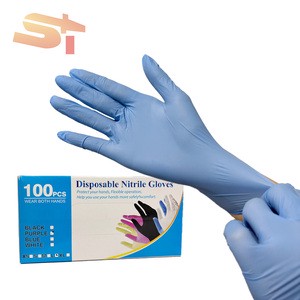 SIKE 100% Nitrile Disposable Safety Gloves 3-5 Mil Anti-Cut Anti-Impact Anti-Slip General Purpose Silicone-Free Powder-Free