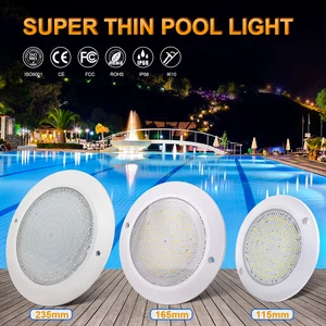 High Quality Patent Slim Flat Frosted Cover 12W 18W LED Swimming Pool Light Surface Mounted Wifi Tuya DC12V Underwater Light