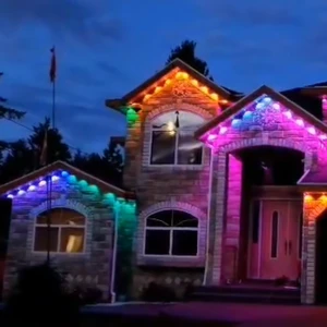 Permanent Christmas Lighting White Outdoor String Lights 100 ft for House Eaves