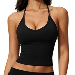 Breathable Lightweight Y-line Straps Fitness Vest Women's Medium Support Slim Top Front Beauty Back Outdoor Running Yoga Wear