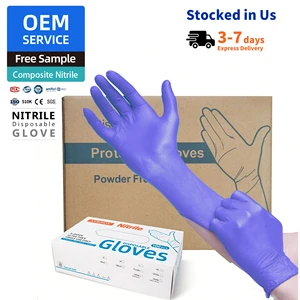 4Mil 5Mil 6Mil Ice Blue Disposable Nitrile Gloves Powder Free 100 Pcs Box Safety Gloves Medic Guante for Supermarket Resale