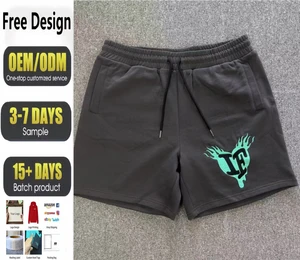Men's Screen Print Terry Cotton Shorts Heavyweight Pants Manufactures Custom Cotton Baggy Mid Waist Street Wear Shorts Bottom