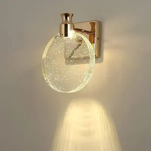 Luxury Modern Design LED Crystal Glass Wall Lamp with Water Pattern for Bedroom and Living Room