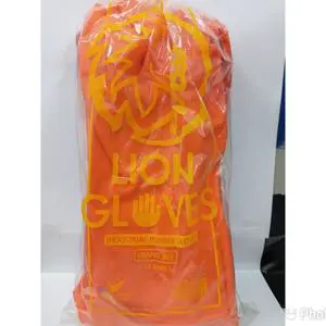 Orange Industrial Latex Safety Gloves Heavy Duty Grade Silverlined 18mil Anti-Slip Anti-Cut EN388 Certified Hand Protection