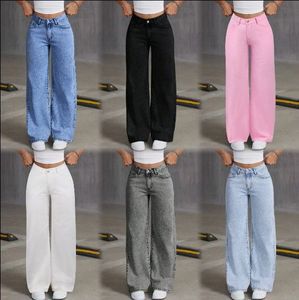 Manufacturer Direct Stylish Comfortable Multi-Functional Jeans Women's High Waisted Wide Leg Denim Trousers Random Delivery