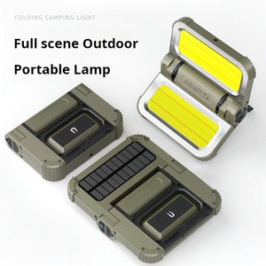 Solar Foldable Work Light LED Flashlight With Magnetic Hook 1/4'' Hole 2000 Lumen 5000mAh Camping Lantern Outdoor Emergency