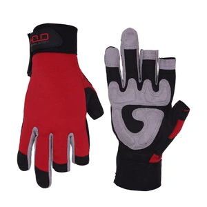 PRI Premium Protection High Dexterity 3 Fingerless Spandex Back Breathable Mechanical Safety Working Gloves