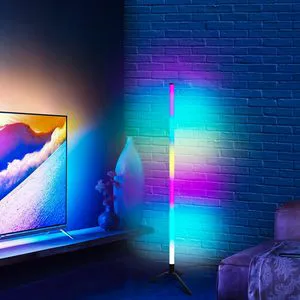 Led RGB Floor Lamp Lights Smart Corner Floor Standing Standard Lamp Tripod Floor Lamp for Living Room Home Decor