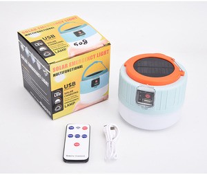 Camping Light USB chargeable LED solar outdoor tent light portable lantern night emergency light bulb flashlight for BBQ hiking