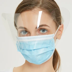 SJ Protective Non Woven Disposable Transparent Surgical Visor Face Shield Wholesale 3 Layers Face Mask With Anti-fog Shield