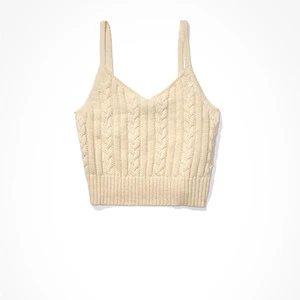 Woman Customized Knit Tops Cable Knit V-neck Sweater Vest