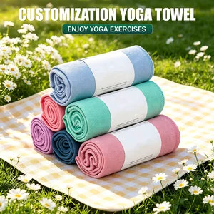High Quality Custom Printing Logo No Slip Microfiber Mat Pockets Yoga Towels