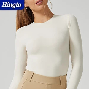 Factory Round Neck Workout Fitness Yoga Tops for Women Soft Running Slimming T-Shirt High Strength Custom Long Sleeve T-Shirt