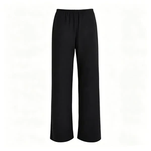 Mens Custom Design Cotton Straight Leg Trousers Elastic Waist Casual Bottoms