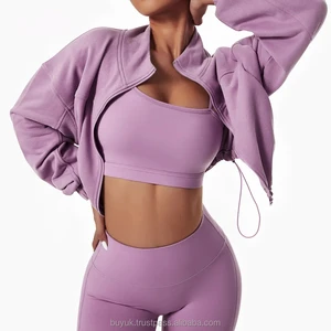 Women's Professional Factory-Made Gym Sports Wear Quick Dry Breathable Active Stretch High Elastic Waist 3-Piece Yoga Set 100%