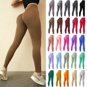 Women's Solid Yoga Pants Sports Pilates Yoga Wear Barely There Peach Butt High Waist Tummy Control Butt Lift Sweat-Wicking