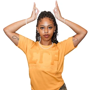 Sigma Gamma Rho Cotton T-Shirt Eco-Friendly Breathable Women's Greek Letter Embroidered Premium Crewneck Casual Top
