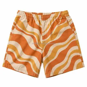 100% Cotton Digital Print Shorts Men Custom Graphic Beach Summer Shorts With Elastic Waist Low MOQ OEM ODM Factory Wholesale