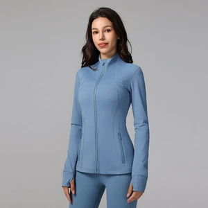 Yoga Jacket, Autumn - Winter Yoga Top, Breathable Fitness Stand - Collar Slim - Fit Sports Jacket