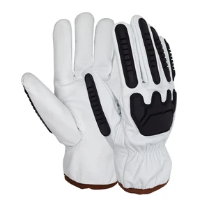 High Impact Mechanical Resistant Work Leather Thumb Rigger Driver Working Cut Level 5 Safety Protection Gloves