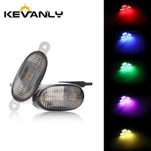 36W Offroad LED Front Grille Light 4 Yellow Lamps RGB Light Flash New Condition 6000k Smoke Cover Included