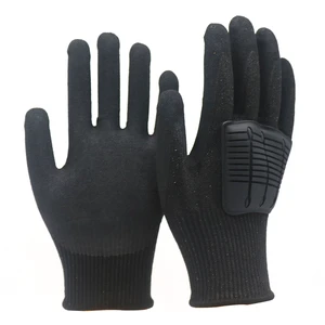Finger protection Anti Cut Resistant Work Level 5 Sandy Nitrile Foam Palm Coated 13 Gauge Ansi A6 Impact Gloves with Tpr