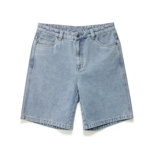 Timeless Fit Casual Men's Denim Shorts Breathable Summer Mid Rise Light Wash Cotton Spandex Straight Shape Comfort Daily Wear