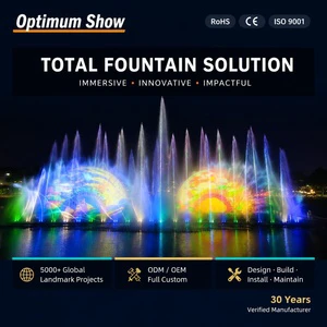 Outside Amusement Park Decoration Music Dancing Water Fountain Hologram Projection Movie Screen Fountain Floats for Indonesia