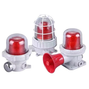 Anti-rust Aluminum Alloy Casting & Durable Tempered Glass Ceiling Mount 5-40W Explosion-Proof Alarm Beacon Sound and Light