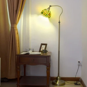 Modern Stained Glass Floor Lamp Sunflower Home Decor Simple Design Adjustable Angles for Perferct Living Room Floor Lamps