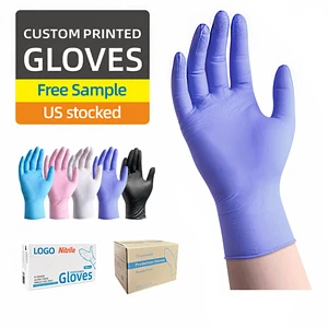 Disposable De Nitrile Medic Examinations Safety 100pcs Nitrile Gloves Powder Free Guantes De Nitrile Gloves
