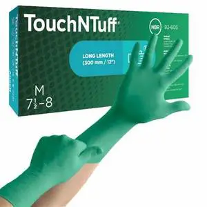 Ansell 92-605 Cleanroom Touch-screen 30cm Green Disposable Safety Nitrile Gloves