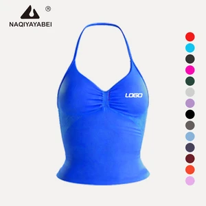 Women Seamless Impact Longline Strappy Top High Stretch Yoga Tank Top Fitness Gym Wear Ropa Deportiva Mujer
