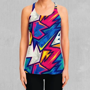 Women's Summer Sleeveless Casual Slim Jersey Knit Ribbed Tank Top 100% Polyester Sublimation Front Design Eco-Friendly