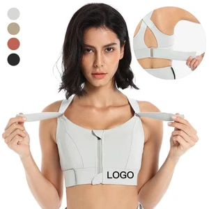 New Arrival High Quality Women Back Adjustable High Impact Fitness Yoga Bra Gym Bra Sport Bra With Zipper