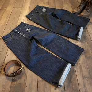 OEM Custom Selvedge Denim Jeans High Quality 100% Cotton 14oz Heavyweight Raw Selvage Baggy Selvedge Japanese Men's Denim Jeans