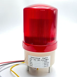 12v Red Strobe Light Rotary Warning Light With Siren