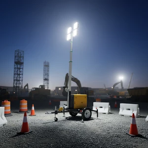 Efficient Portable DC Solar IP66 Lighthouse 7m High Telescopic Pole LED Lighting Tower for Building Mining Sites