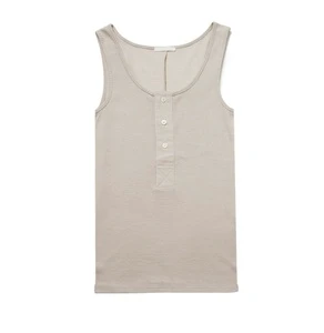 Top Deal Breathable Sleeveless Tank Top with Button for Women Custom Logo Knit Fabric Running Workout Fashion Tops for Women