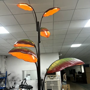 Brown Leaves Suitable for Villa Living Room Bedroom Cafe Floor Lamp Custom Lighting Plant Modeling Lights