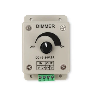 Dimmer Switch 12V- 24V 8A Switch Dimmer Brightness Controller Power Save for LED Strip Light,12V 8A Mountable with Terminals